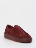 Santoni – Sneaker aus Veloursleder weinrot