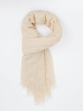 Blui – Fransenschal aus Kaschmir in Cremebeige