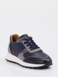 La Martina – Sneaker aus Kalbleder in Grau und Blau