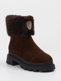 Blauer – Stiefelette aus Veloursleder dunkelbraun
