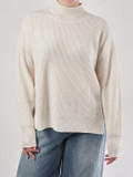 FLONA – Strickpullover aus geripptem Material cremeweiß