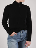 FLONA – Strickpullover aus Wolle schwarz