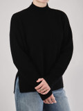 FLONA – Feinstrickpullover aus Wolle Schwarz