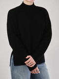 FLONA – Feinstrickpullover aus Wolle Schwarz