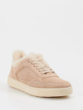 Sioux – Schnürsneaker aus Veloursleder beige