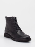 Sioux – Brogue-Stiefelette aus Kalbleder schwarz