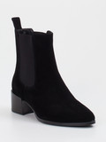 Di Lauro – Chelsea Boots aus Veloursleder schwarz