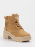 Palladium – Stiefeletten aus Nubukleder in Camel