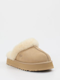 UGG – Lammfell-Pantoffeln aus Veloursleder Beigebraun