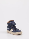 Bisgaard – High-Top Sneaker aus Metallicleder Dunkelblau