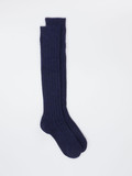 Burlington – Kniestrümpfe aus Wolle in Marineblau