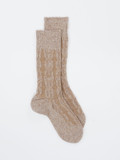 Burlington – Stricksocken aus Wolle in Beigebraun