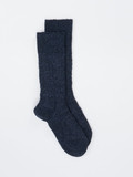 Burlington – Stricksocken aus Wolle in Dunkelblau