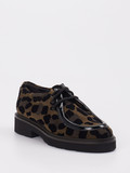 Mannori – Derby-Schnürschuhe aus Veloursleder Leoprint