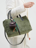Viamailbag – Shopper Bag aus Cordstoff Olivgrün
