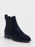 Di Lauro – Chelsea Boots aus Veloursleder Dunkelblau