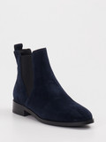 Di Lauro – Chelsea Boots aus Veloursleder Dunkelblau