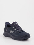 Skechers – Slip-On Sneaker aus Textil Dunkelblau