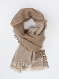 Konstantin Starke – Fransenschal aus Webstoff beigebraun