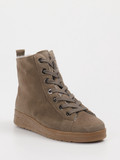 Semler – Schnürboots aus Veloursleder in Taupe