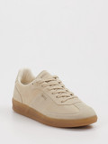 Boss – Sneaker aus Veloursleder Beige