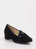 Hassia – Loafer-Pumps aus Veloursleder Schwarz