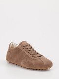 Tod's – Sneaker aus Veloursleder in Taupe