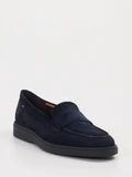 Santoni – Loafer aus Veloursleder Dunkelblau