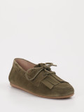 Kennel & Schmenger – Fransen-Loafer aus Veloursleder Oliv