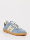 Hogan – Retro-Sneaker aus Veloursleder hellblau