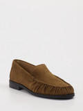 Boss – Loafer aus Veloursleder in Braun