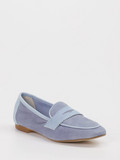 Andrea Puccini – Loafer aus Veloursleder Pastellblau