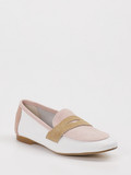 Andrea Puccini – Loafer aus Velour und Leder Weiß