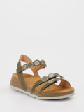 Think – Sandalen aus Ziegenleder in Olivgrün