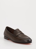 Santoni – Penny Loafer aus Kalbleder Dunkelbraun