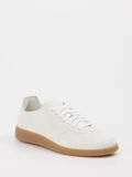Santoni - Sneaker aus Veloursleder in weiß