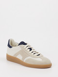 Santoni – Retro-Sneaker aus Leder und Velours Beige
