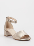 Gabor Comfort – Sandalen aus Metallicleder champagnerfarben
