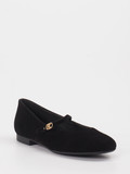 Paul Green – Mary Jane Ballerinas aus Veloursleder Schwarz