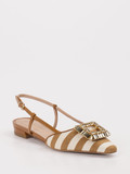 Konstantin Starke – Slingpumps aus Textil cognacbraun