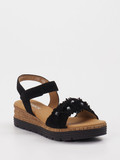 Gabor Comfort – Keilsandalette aus Veloursleder Schwarz