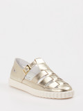 Voile Blanche – Sandalen aus Metallicleder goldfarben