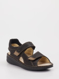 Finn Comfort – Sandale aus Veloursleder Dunkelbraun
