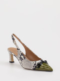 Konstantin Starke – Slingback-Pumps aus Lammleder Snakeprint