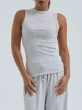 Seamless Basic – Top aus Baumwolle in Hellgrau