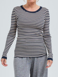 Seamless Basic – Langarmshirt aus Rippjersey Dunkelblau