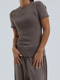 Seamless Basic – T-Shirt aus Baumwolljersey taupe