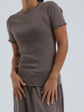 Seamless Basic – T-Shirt aus Baumwolljersey taupe