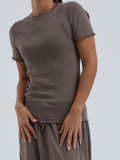 Seamless Basic – T-Shirt aus Baumwolljersey taupe