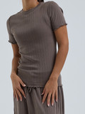 Seamless Basic – T-Shirt aus Baumwolljersey taupe